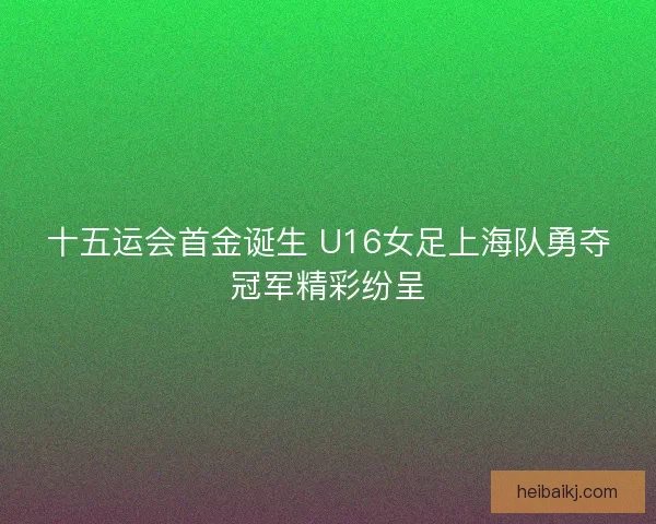十五运会首金诞生 U16女足上海队勇夺冠军精彩纷呈